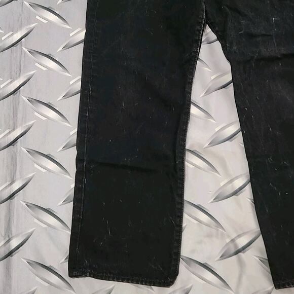Levi's 501 Button Fly Jeans Men's 35x28 (Actual) Black Distressed Wash - Picture 5 of 9
